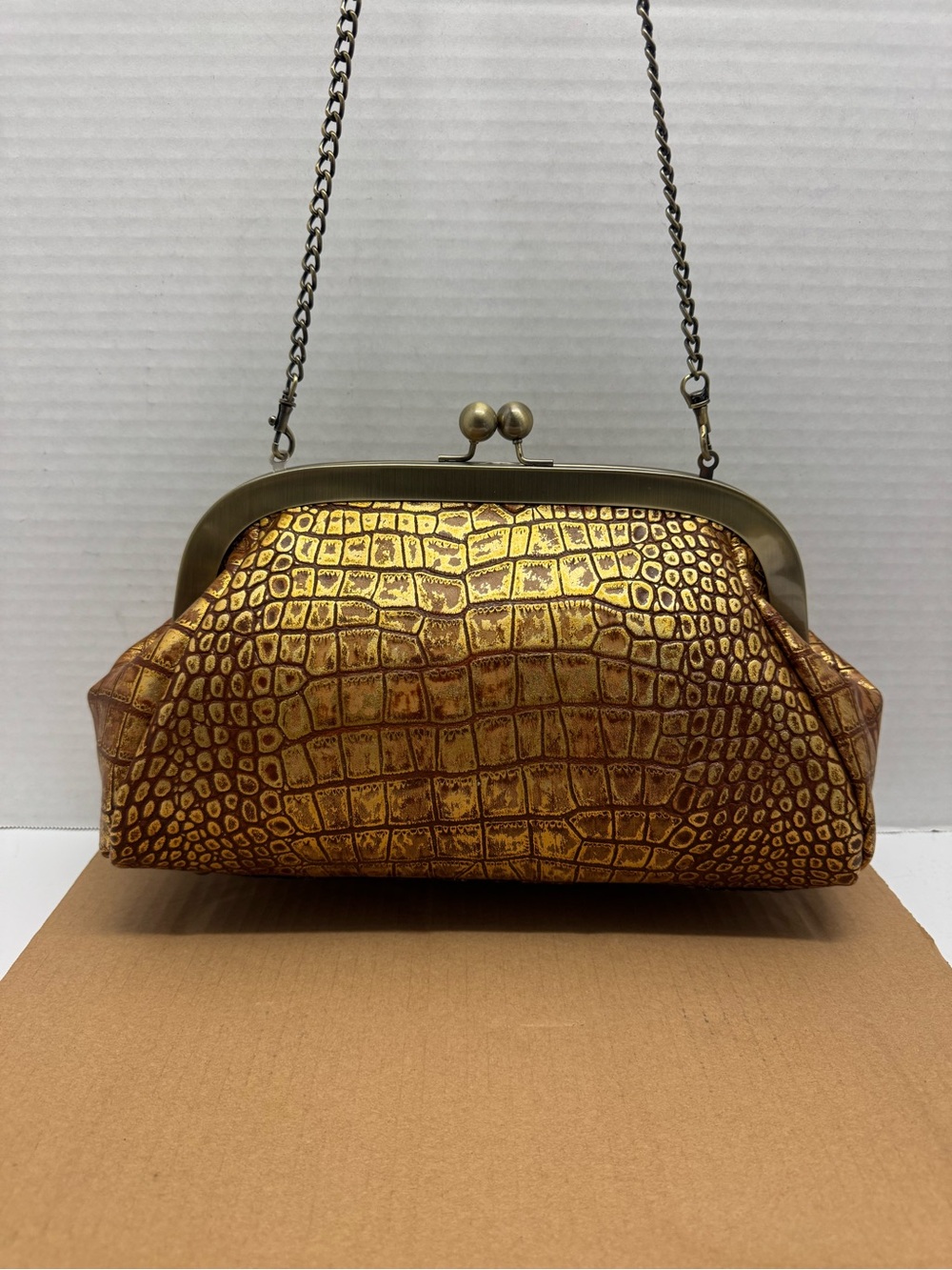 Patricia Nash Mia Frame Leather Satchel / Clutch